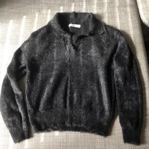 Zara fuzzy polo sweater